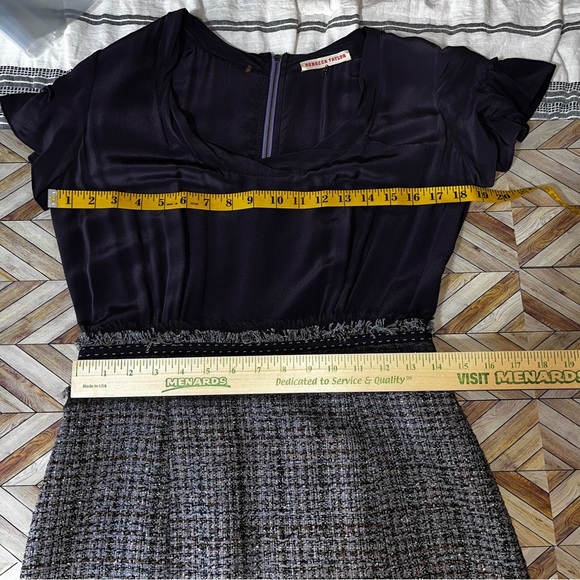 Rebecca Taylor 2 Pc Purple Tweed Dress Jacket‎ A Line Silk Classic Retro Office - Picture 8 of 16